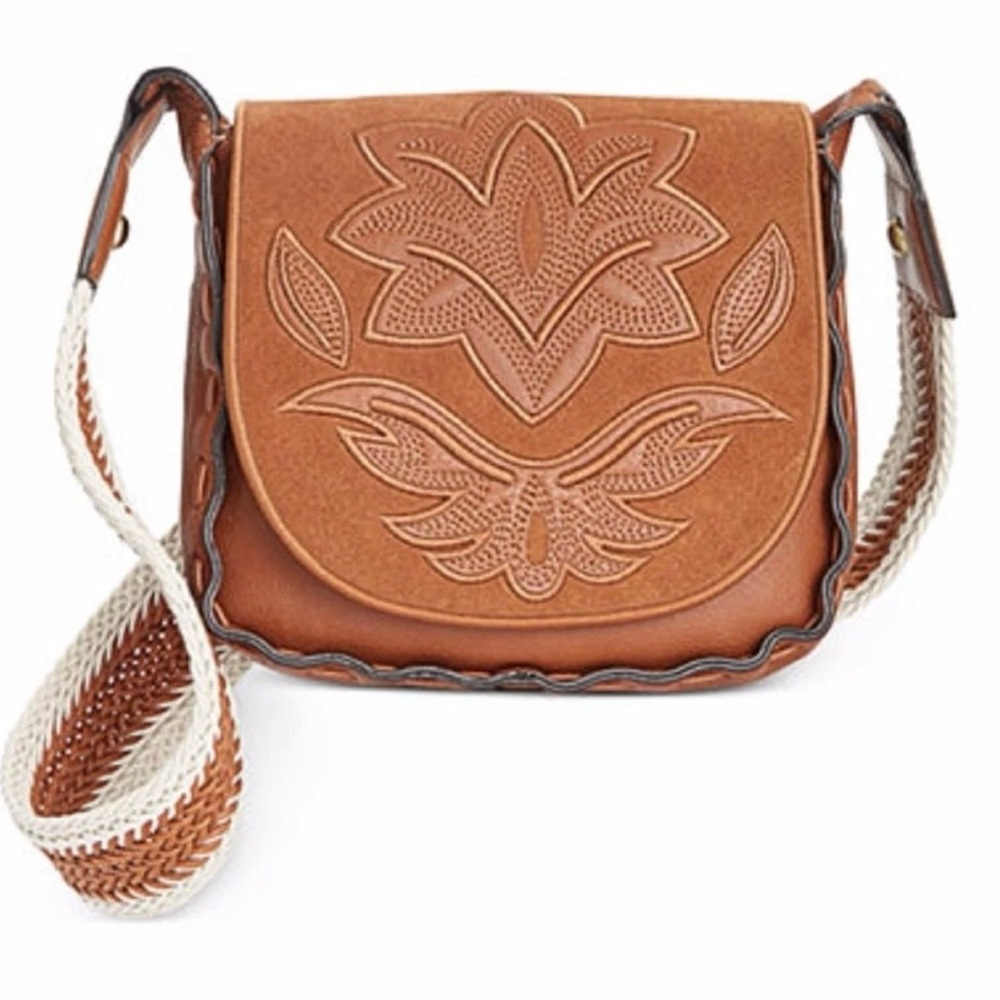Sam Edelman Brown and Cream Crossbody Bag